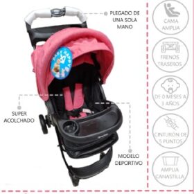 Coche Cuna JL-036B Rosa