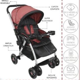 Coche Cuna Rossi Rojo