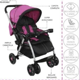 Coche Cuna Rossi Rosado