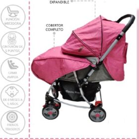 Coche Cuna Mecedora JL-1031 Rosa