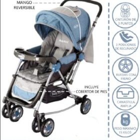 Coche Cuna Mecedora FLIP Azul