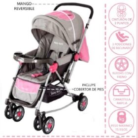 Coche Cuna Mecedora FLIP Rosado
