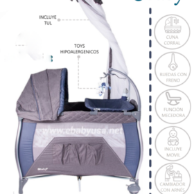 Cuna Corral para bebe NAPY Azul