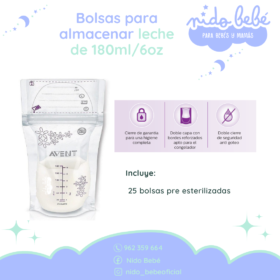 Bolsas para almacenar leche de 180ml/6oz