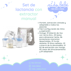 Set de lactancia con extractor manual
