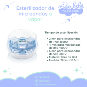 Esterilizador de microondas a vapor Avent