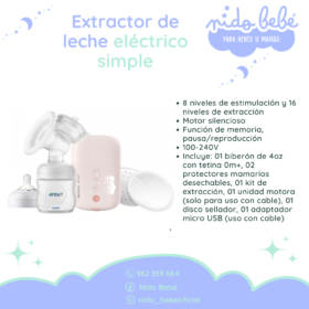 Extractor de leche eléctrico simple
