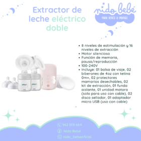 Extractor de leche eléctrico doble