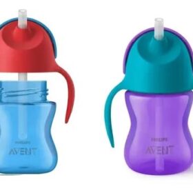 Vaso con cañita flexible con asa Avent