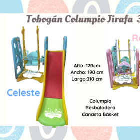 Tobogán Columpio Jirafa  3 en 1