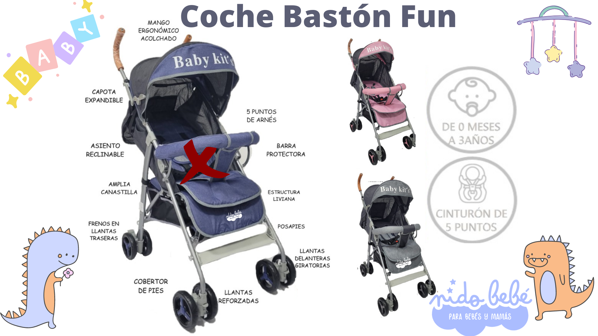 46 Coche Bastón Fun - Imagen 1