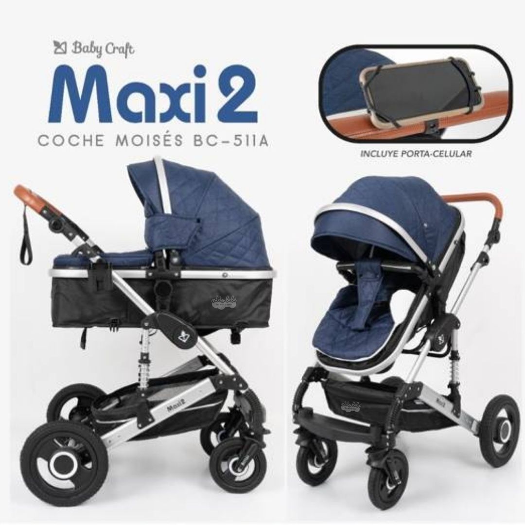 10 Coche Moises Maxi 2 BEBE AZUL BC-511A - Imagen 1