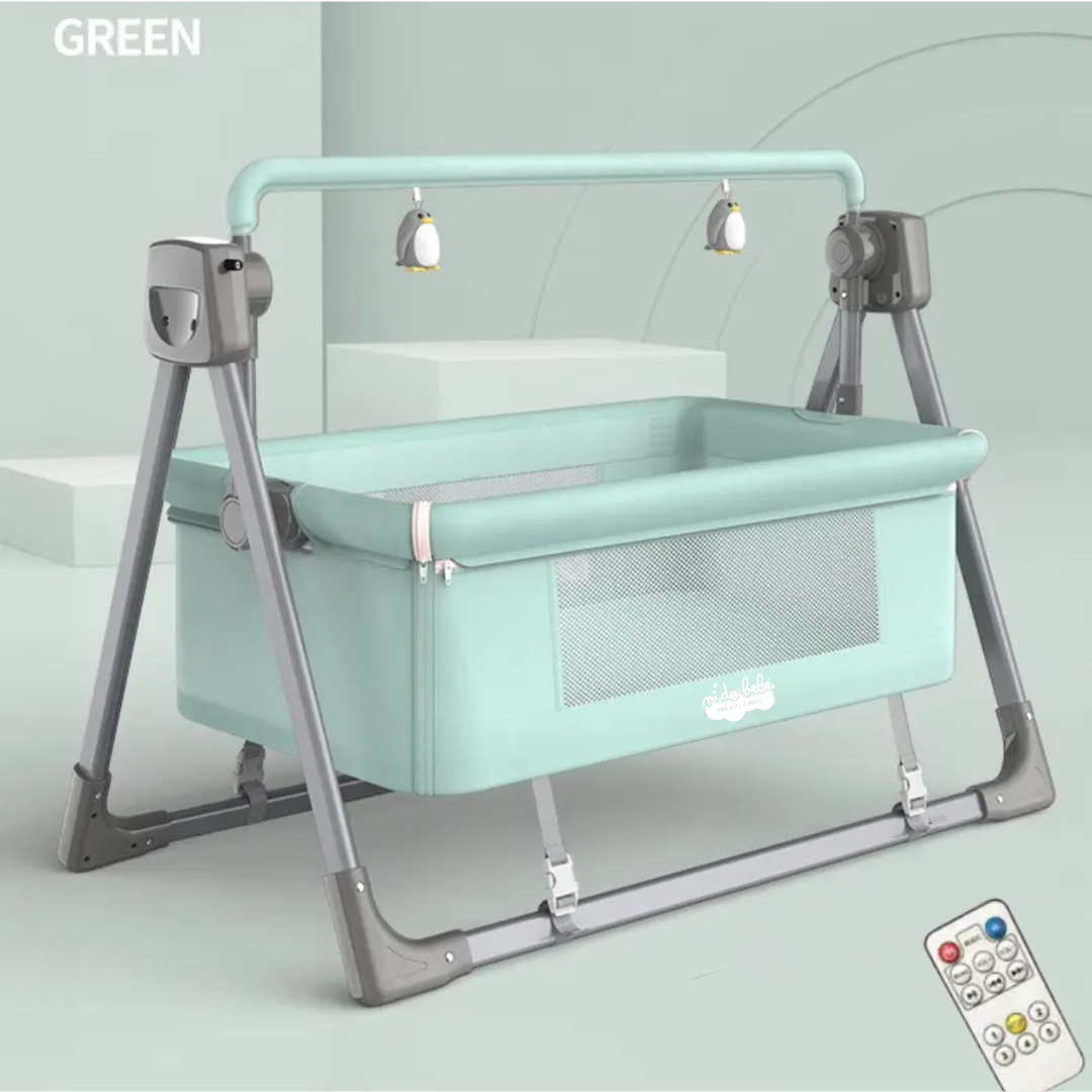21 Cuna mecedora eléctrica – Verde - Imagen 1