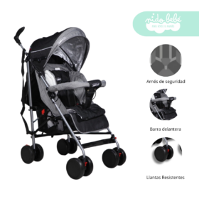 Coche Baston Lulu de bebe Negro