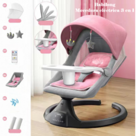 Silla mecedora eléctrica 3 en 1 Babilong Rosa