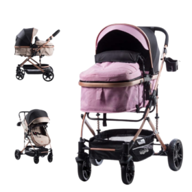 Coche Cuna Moises de Lujo Bigi Ebaby Rosado
