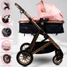 Coche Moisés de Lujo «BERLÍN GRAND» Edición Limitada Pink