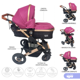 Coche moises EROS para niña color Mora