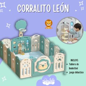 CORRALITO INFANTIL PLEGABLE LEONCITO VERDE 150 x180 MTS