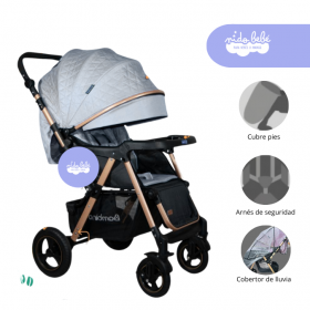 Coche Cuna modelo Nonna Bambino Color Plomo