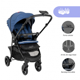 Coche Cuna de bebe modelo Valencia Color Azul