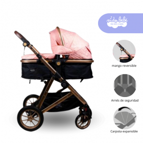 Coche Cuna Moisés de Lujo BERLÍN colo Rosado