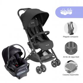 Coche Travel System modelo LARA 2 con Porta bebé Color Black