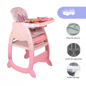 Silla Carpeta De Comer de bebé modelo Gato color Dark Pink