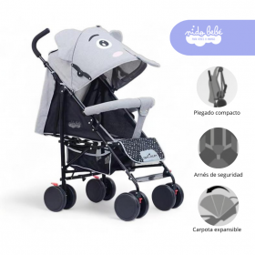 Coche Baston modelo Elefante color Plomo