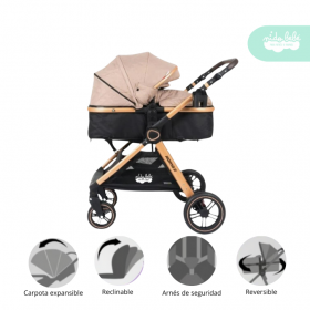 Coche Cuna Modelo Roman color Beige