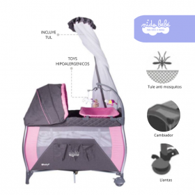 Cuna Corral de bebe Sally Color rosado