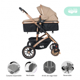 Coche Cuna Modelo Monaco Golden color Beige