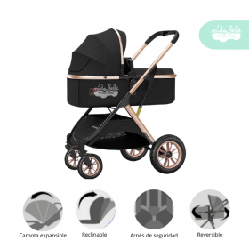 Coche Cuna Modelo Val Deluxe Color Negro