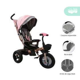 Triciclo musical modelo Dael Deluxe color rosado