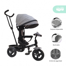 Triciclo musical modelo Spin Deluxe color Plomo