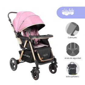 Coche Cuna de bebe modelo Viena Color Rosado