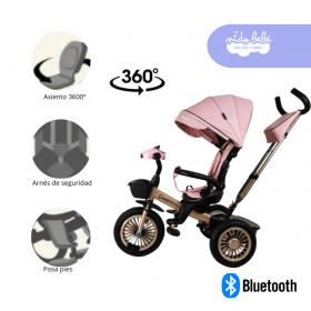 Triciclo con Bluetooth modelo Croos color Rosado
