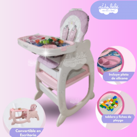Silla Carpeta De Comer de bebé modelo Gato color Rosa