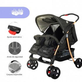 Coche Cuna Mellicero para bebes Duo color Negro