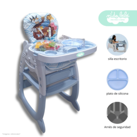 Silla De Comer convertible en Carpeta Kitty celeste