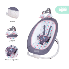 Silla Nido Mecedora de Bebé Plegable color Rosado