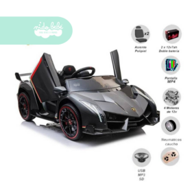 Carrito a Batería para niño Venon LAMBORGHINI color Negro