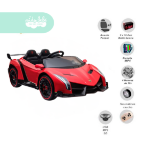 Carrito a Batería para niño Venon LAMBORGHINI color Rojo