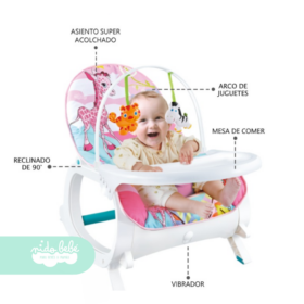 Silla Nido Mecedora de Bebé modelo Happy Baby Rosado