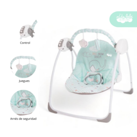 Silla Nido Mecedora de Bebé Columpio color Verde