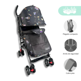 Coche bastón de bebe Alana Deluxe Black