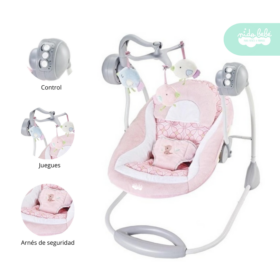 Silla Nido Mecedora de Bebé Columpio Piubello color rosado
