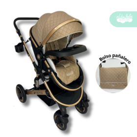 Coche Cuna Moises con Bolso Pañalero Neo Plus Beige