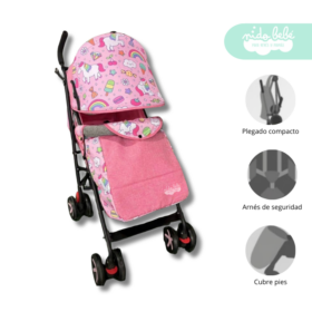 Coche bastón de bebe Alana Deluxe Pink