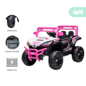 Carrito a Batería para niño Modelo Moster color Rosado